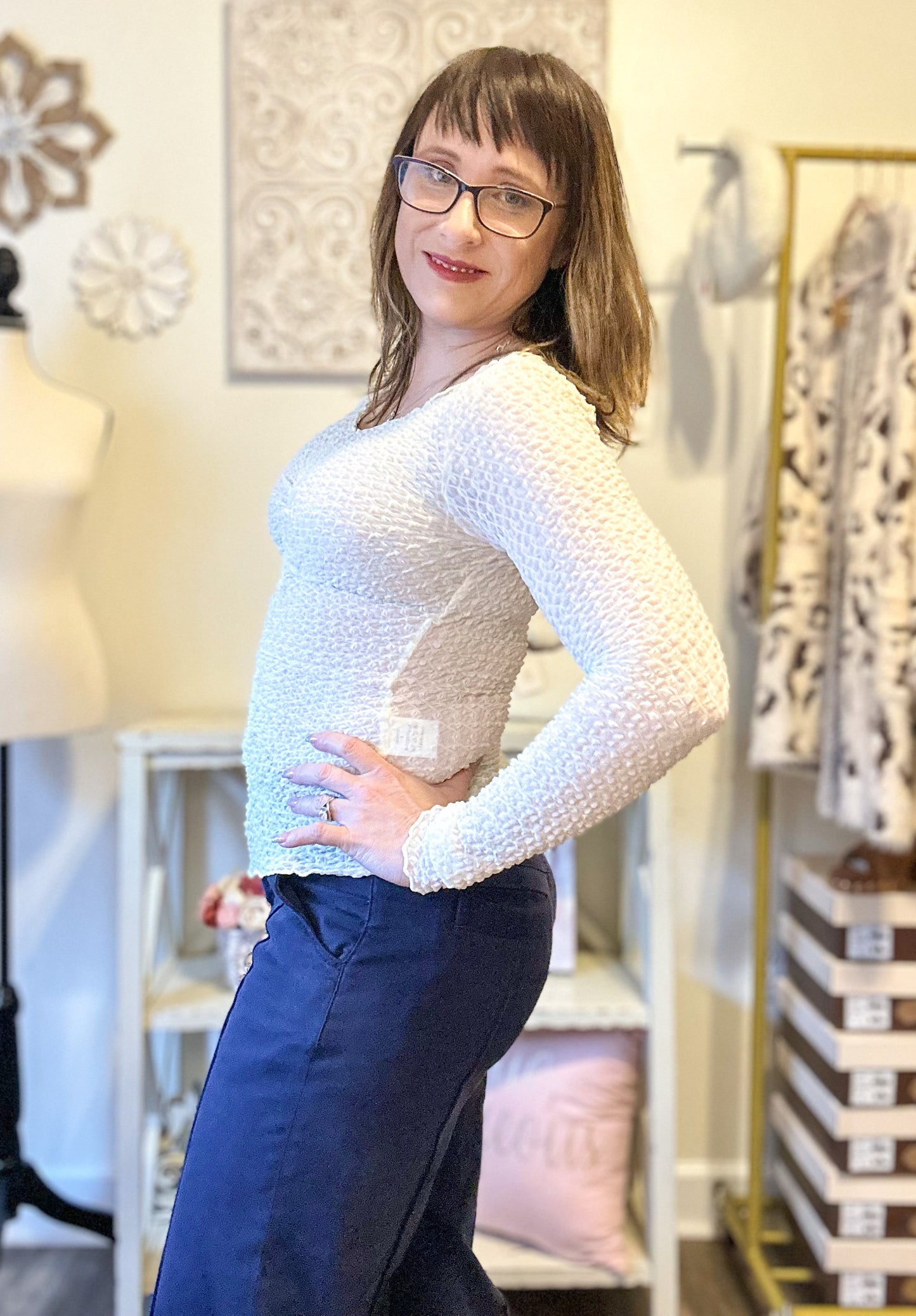 Cinched Bodycon Top - Ivory