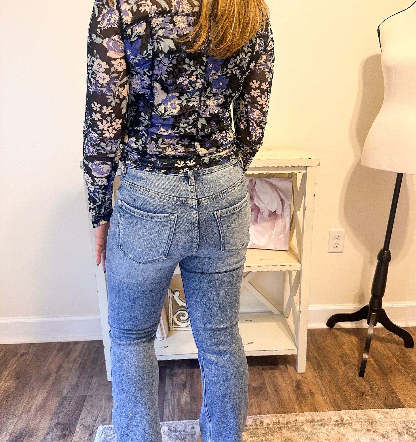 Risen High Rise Ankle Flare Jeans - Medium Wash image 3