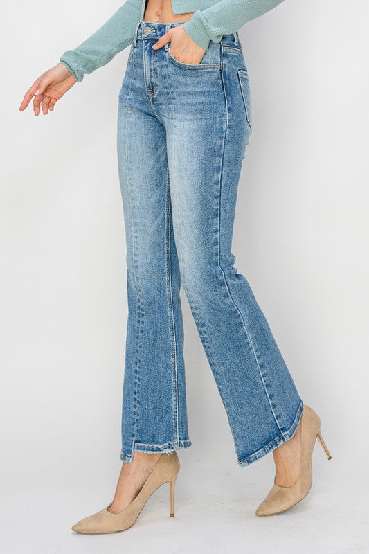 Risen High Rise Ankle Flare Jeans - Medium Wash image 6
