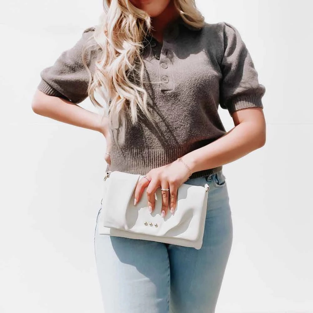 Aurora Crossbody Clutch Bag - Cream image 2