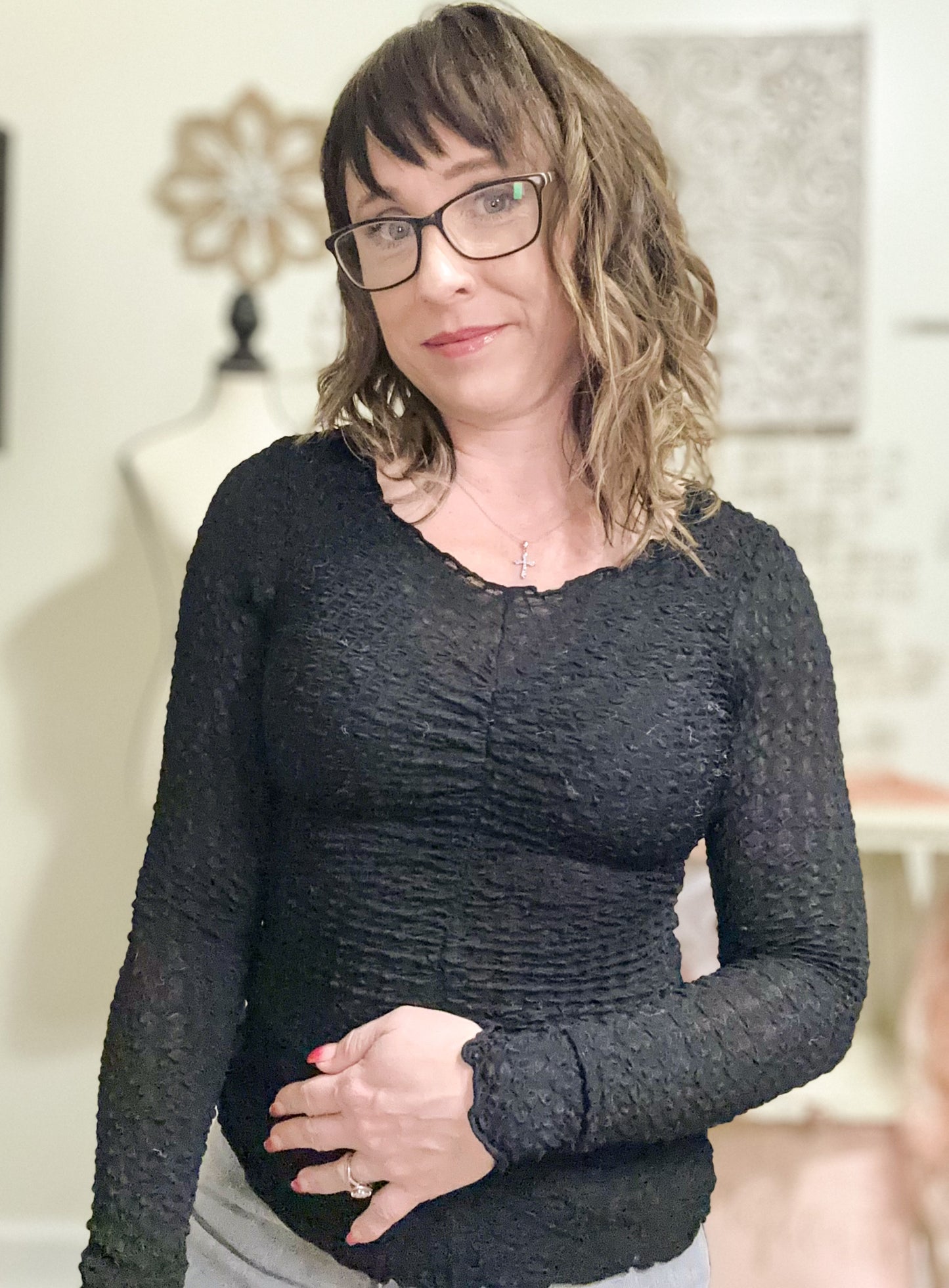 Cinched Bodycon Top - Black