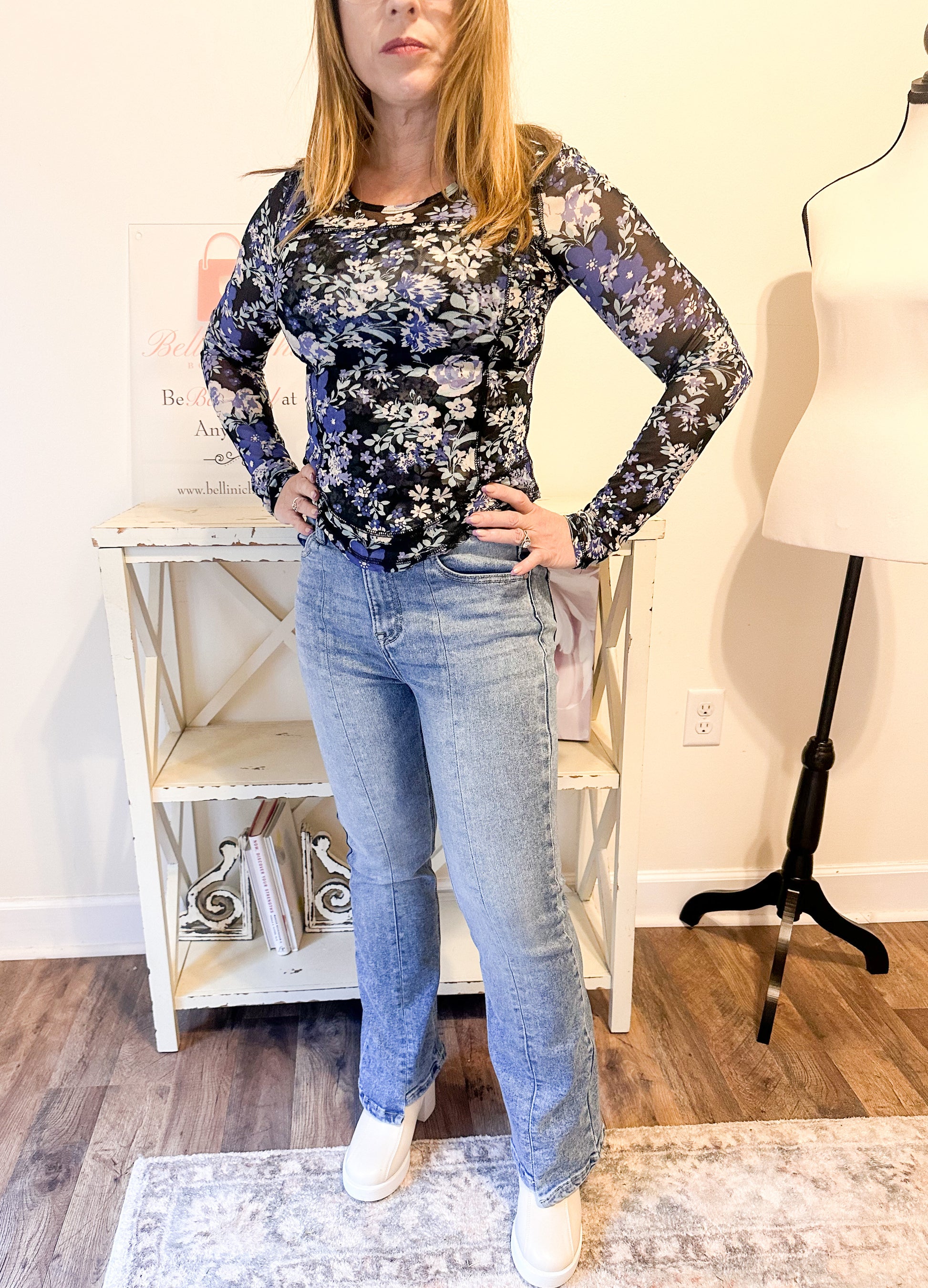 Risen High Rise Ankle Flare Jeans - Medium Wash image 2